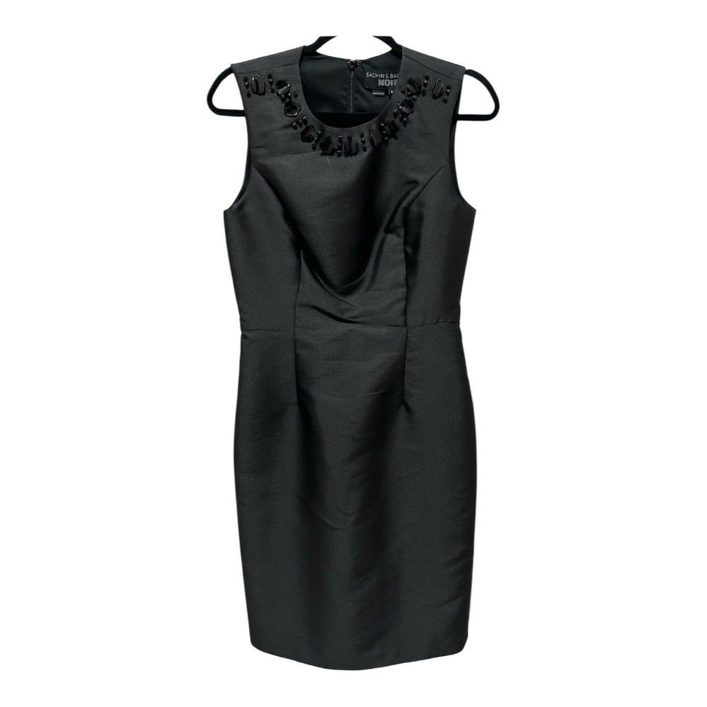Sachin + Babi NOIR Northbook Dress Embellished Jeweled Beaded Onyx